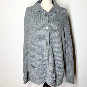 Jones New York women’s knitted cardigan 1x grey